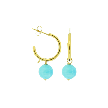 Aretes Drop con Piedra Turquesa