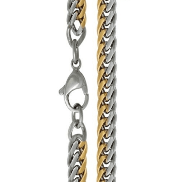 Cadena de Acero, dos tonos, L= 60cm, esp= 5mm
