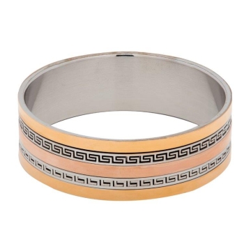 Pulsera tres tonos detalles grabados