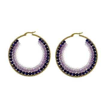Aros con Piedras Multicolor Diámetro 5.5cm